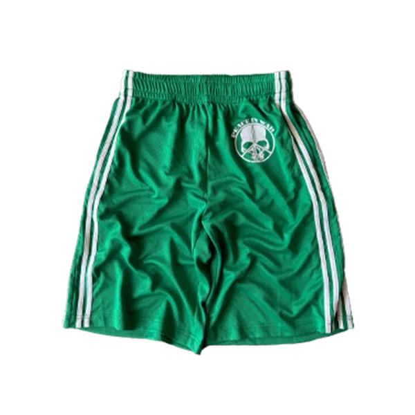 peaceinwar green “skull” shorts