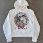 peaceinwar “War” White Hoodie