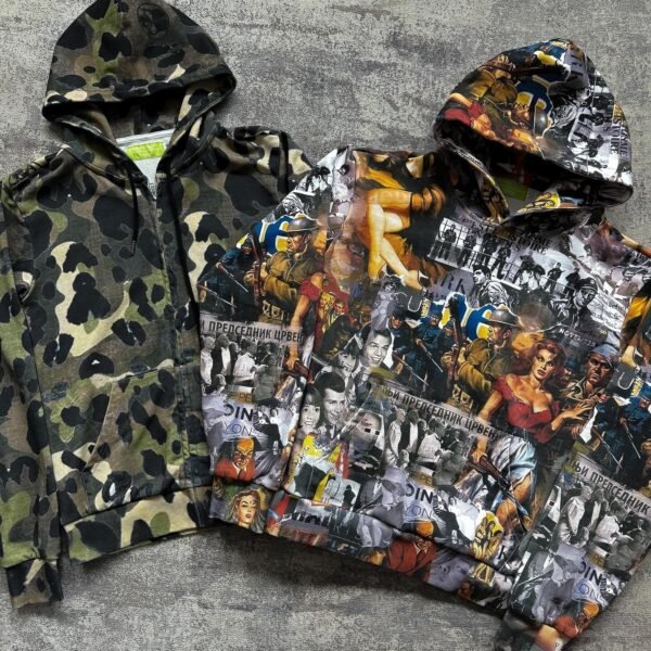 Peaceinwar Multi Zip Up Hoodie