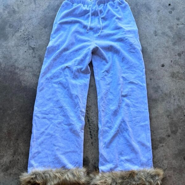 peaceinwar Blue Detachable Fur Sweats.