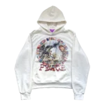 PeaceInWar white print Hoodie